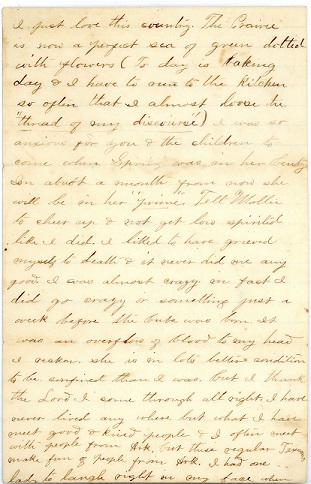 Portion of handwritten 1885 letter