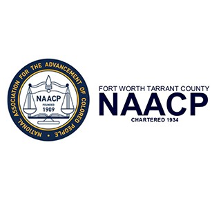 seal: "National Association for the Advancement of Colored People", NAACP FOunded 1909, Fort Worth Tarrant County NAACP Chartered 1934 logo