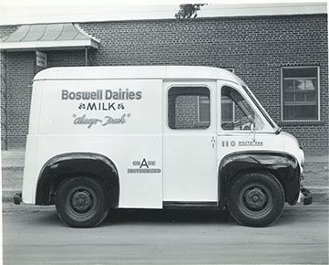 Boswell Dairies milk delivery truck, undated