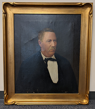 Portrait of Ephraim Merrell Daggett with frame