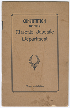 Constitution of the Masonic Juvenile Department booklet