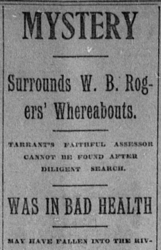 W.B. Rogers missing, The Gazette, April 19, 1896