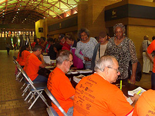 Volunteers assisting Expo participants
