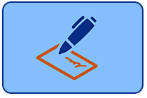 Pen and check icon