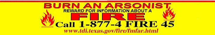 Burn an Arsonist. Reward for information about a fire. Call 1-877-4-FIRE-45