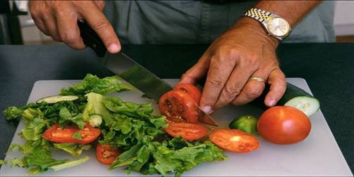 Slicing vegetables