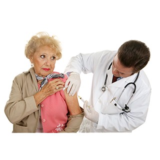 Woman getting required vaccination